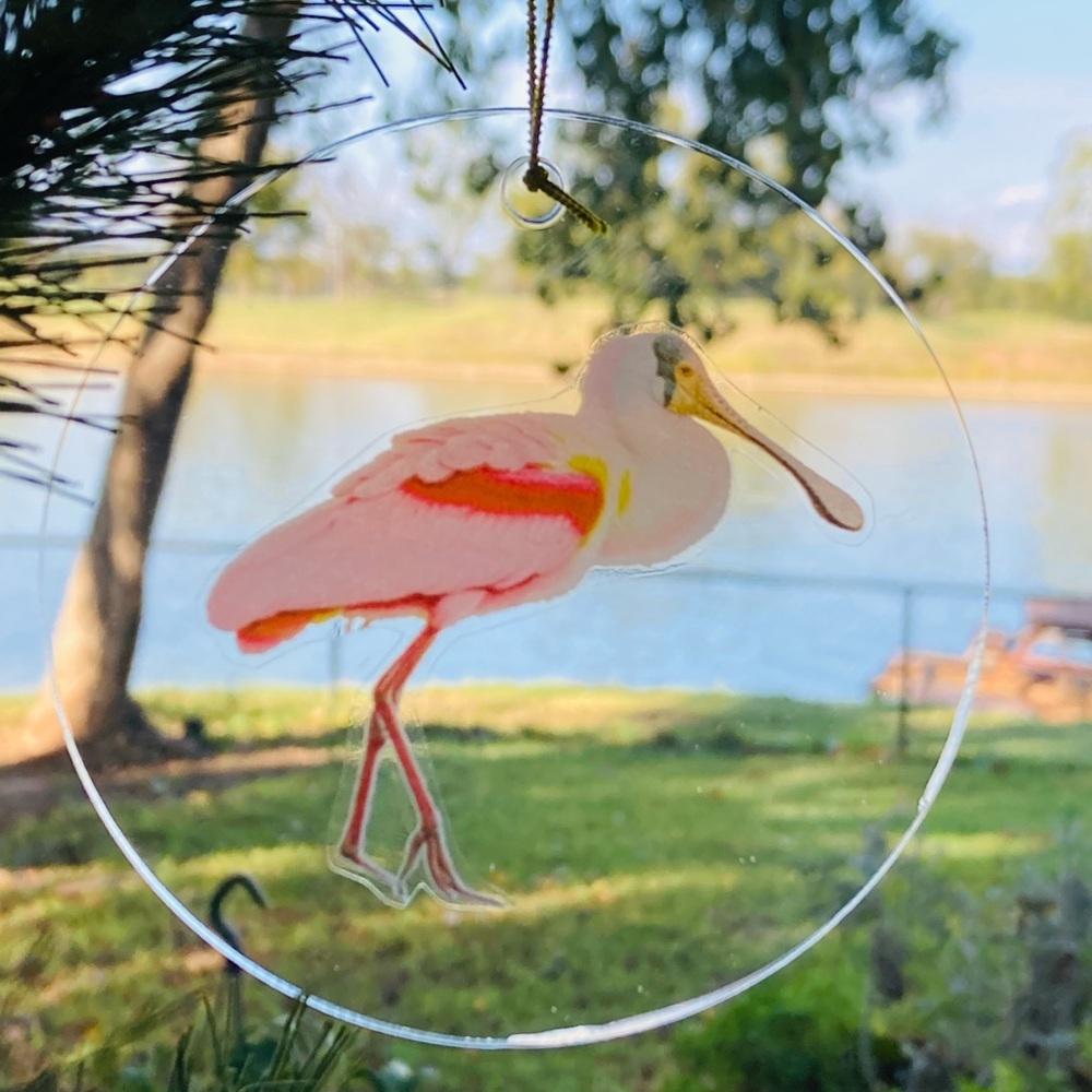 Roseate Spoonbill Bird Holiday Christmas Ornament acrylic